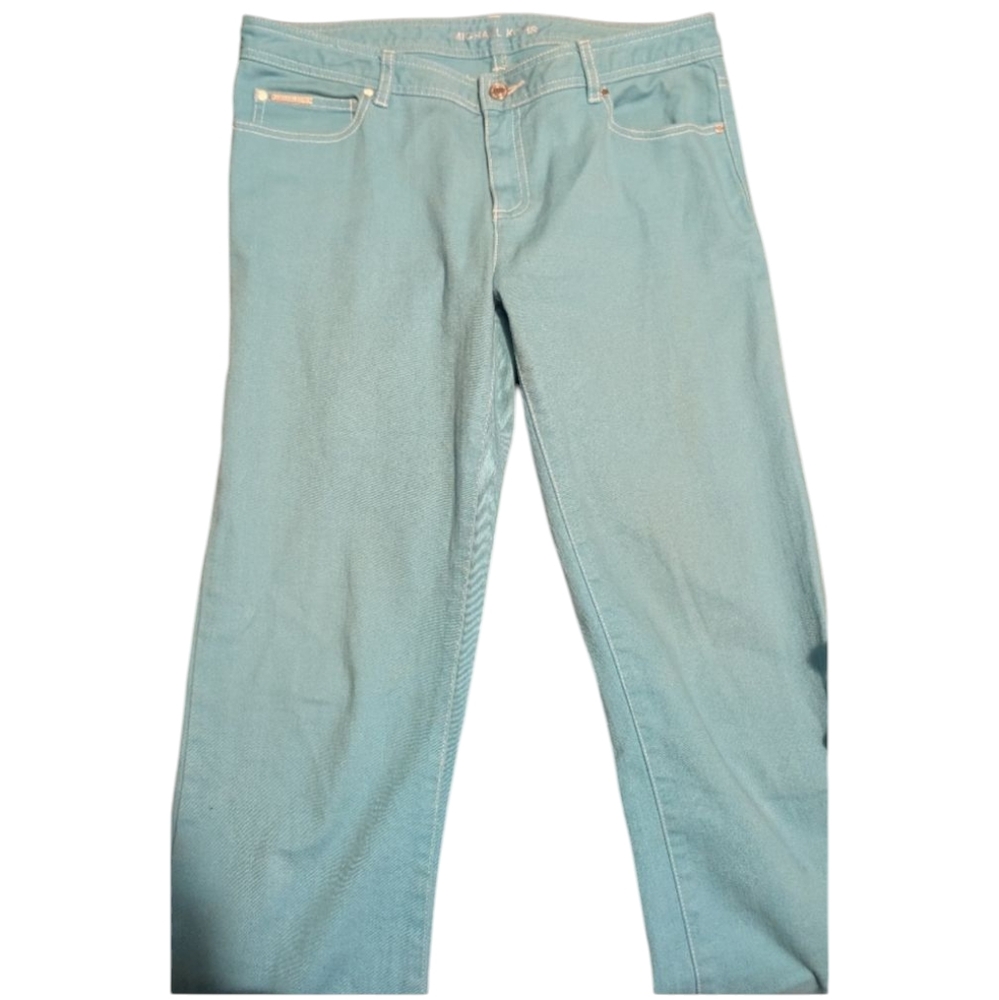 Teal Micheal Kors Straight-Leg Jeans